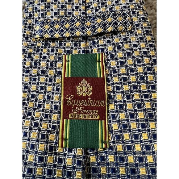 Equestrian Firenze Lot Of 2 Men's Necktie Silk Made In Italy - Picture 6 of 8
